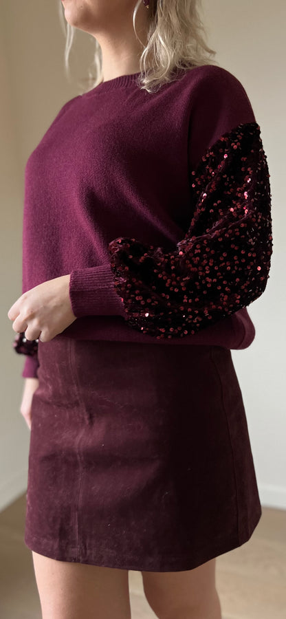 Sequin knit burgundy