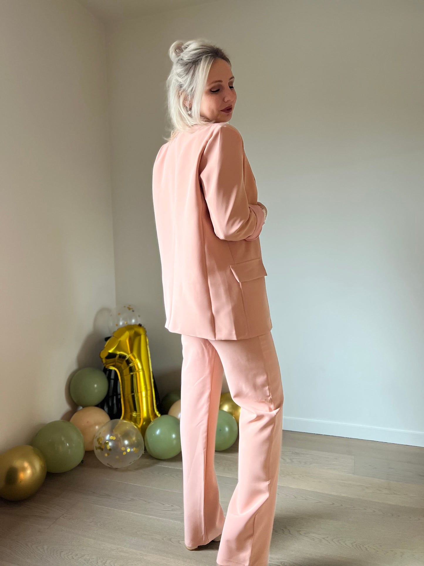 Peach blazer set