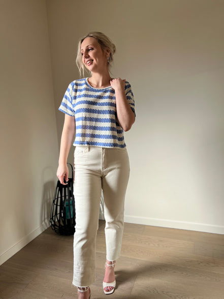 Blue cable t-shirt