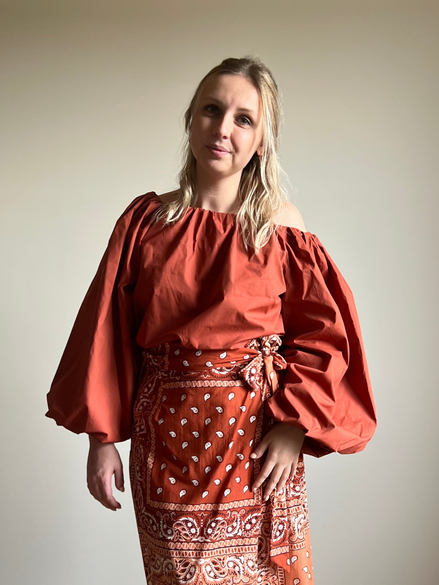 Balloon Sleeve Blouse – Terracotta
