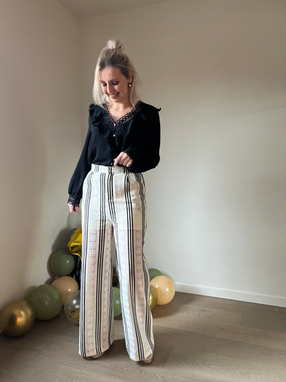 Striped lace pants