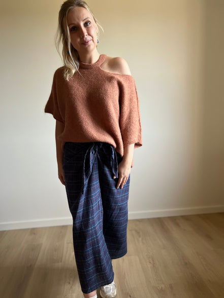 Alpaca knit top rust
