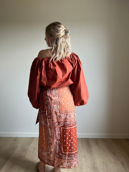Balloon Sleeve Blouse – Terracotta