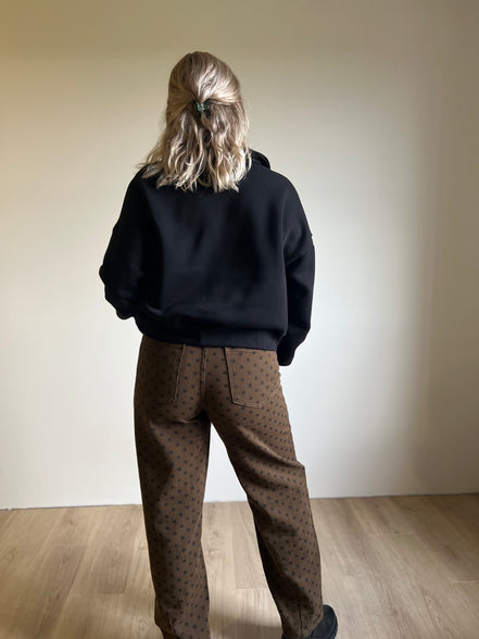 Polka dot brown pants