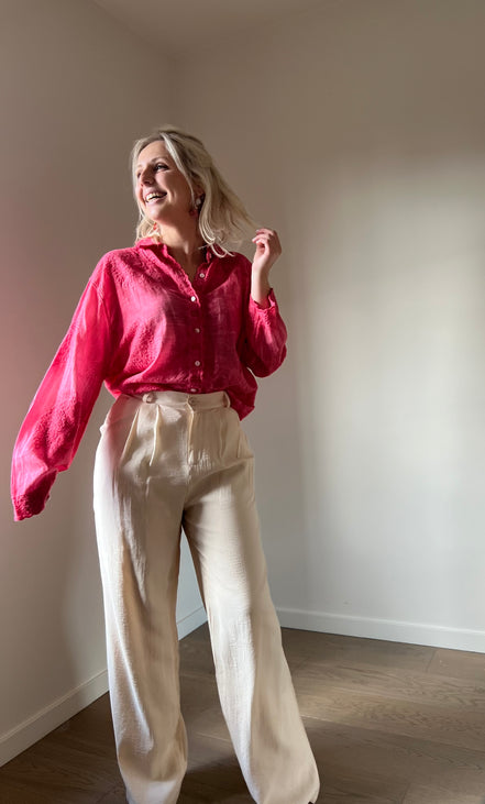 Fuchsia detailed shirt