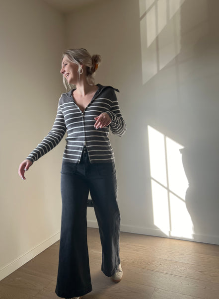 Grijze enkelbrede jeans