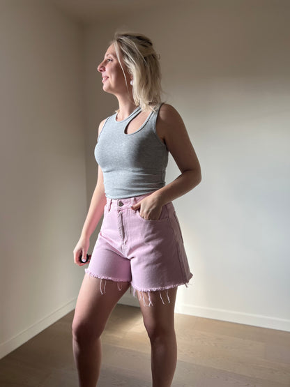 Washed pink short