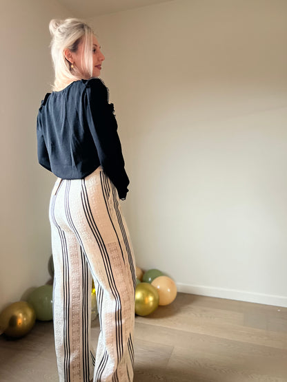 Striped lace pants