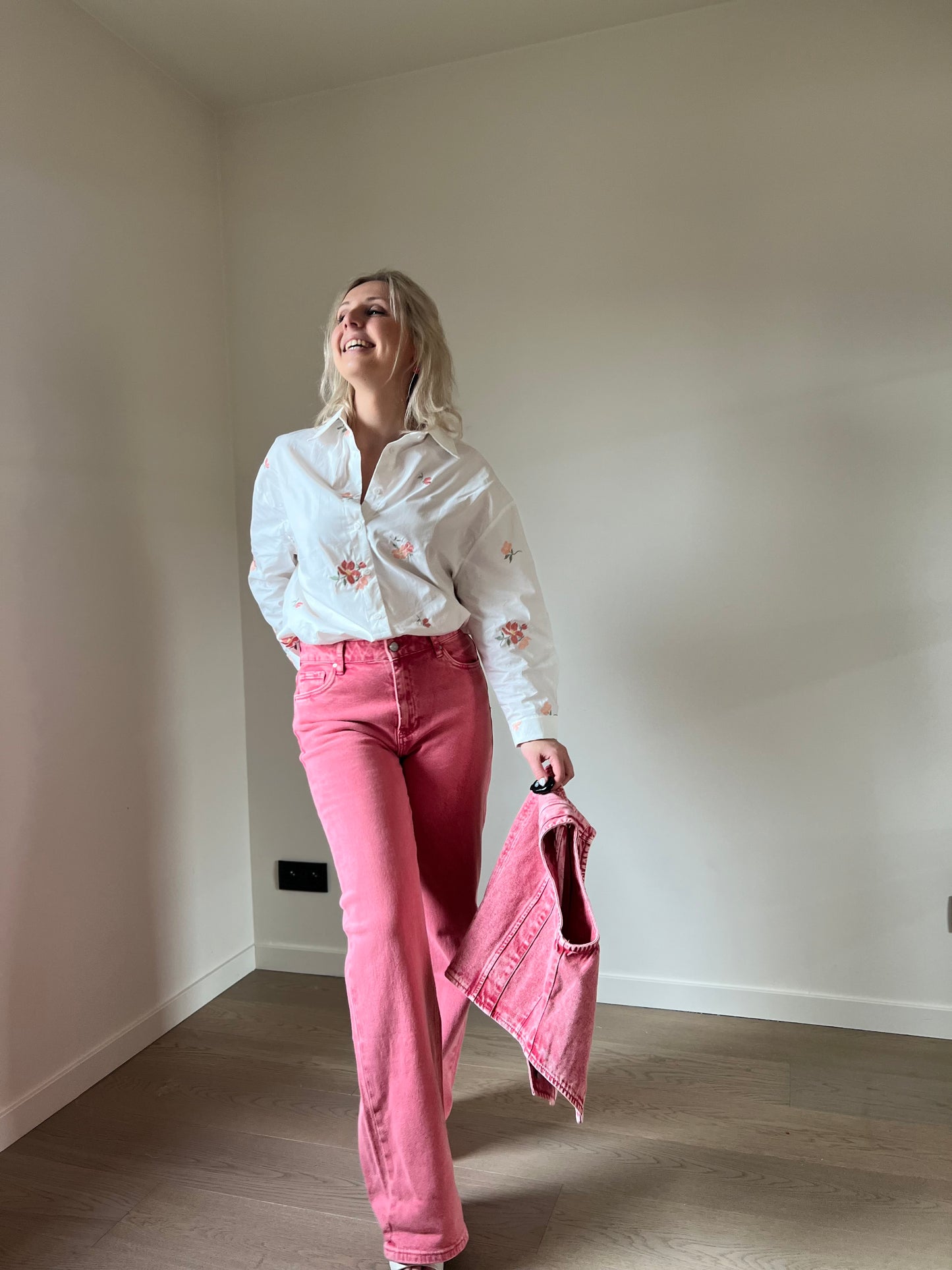 Washed pink pants