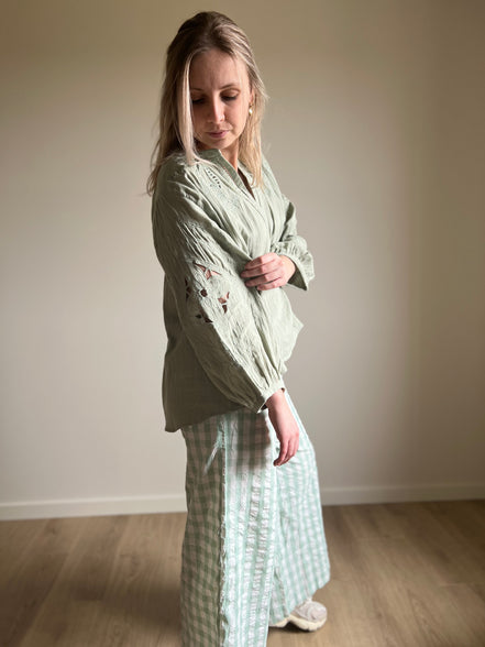 Embroidered cotton blouse
