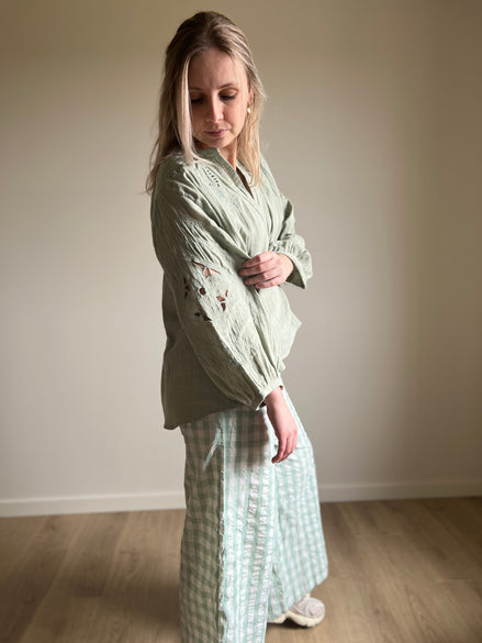 Embroidered cotton blouse