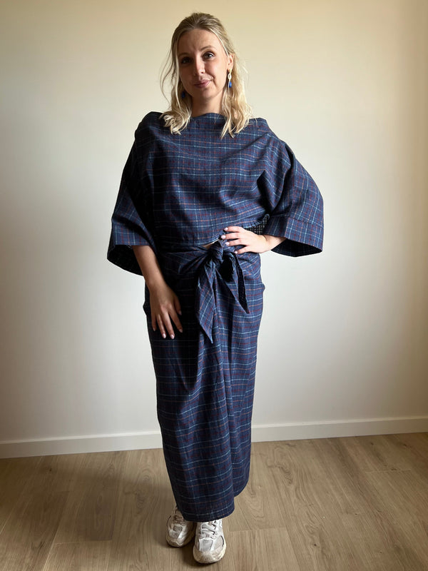 Carreaux skirt blue