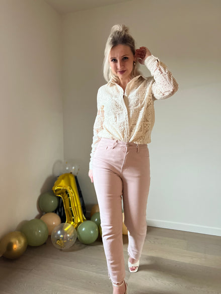 Lace shirt beige