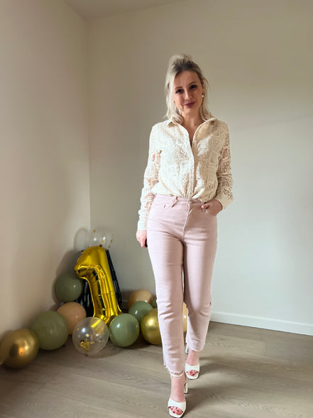 Lace shirt beige