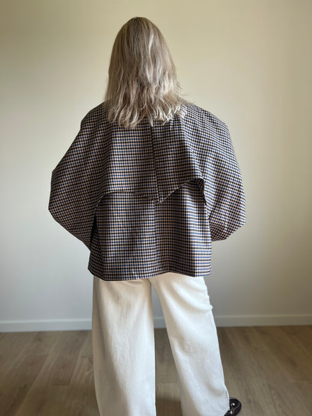 Checked jacket blue / beige