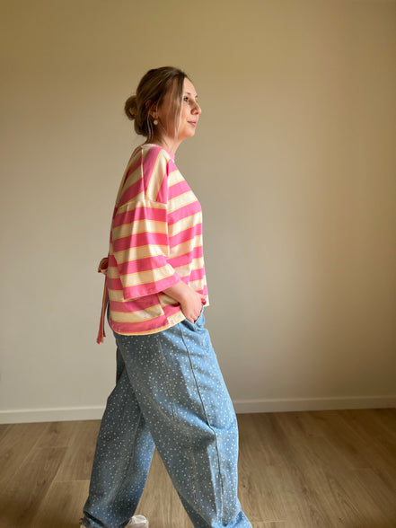 Candy Stripe Tie-Back Tee