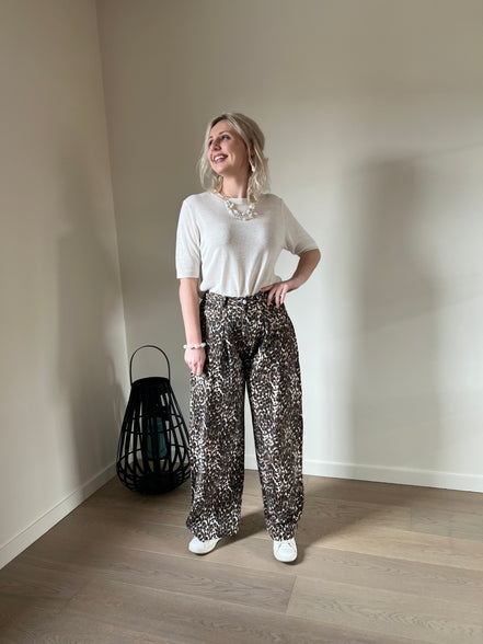Luipaard wijde broek