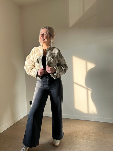 Grijze enkelbrede jeans