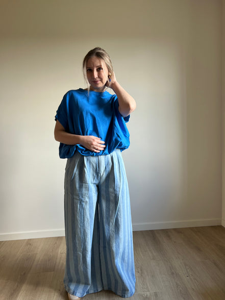 Wide striped jeans