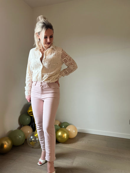 Lace shirt beige