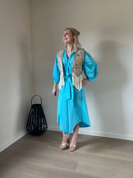 Balloon dress turquoise