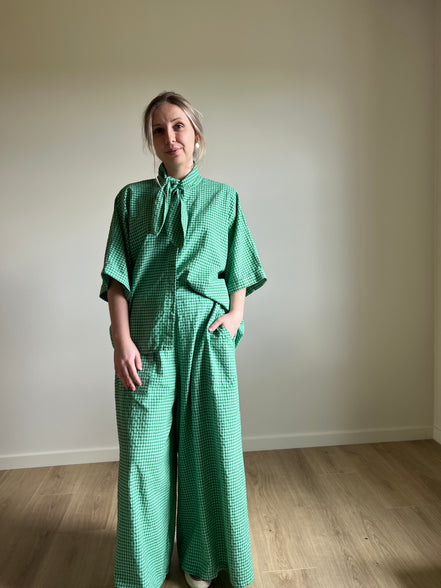 Vichy Bow Blouse green