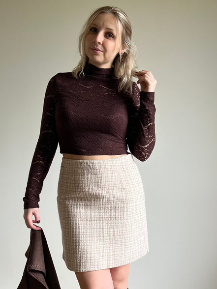 Brown lace sous pull