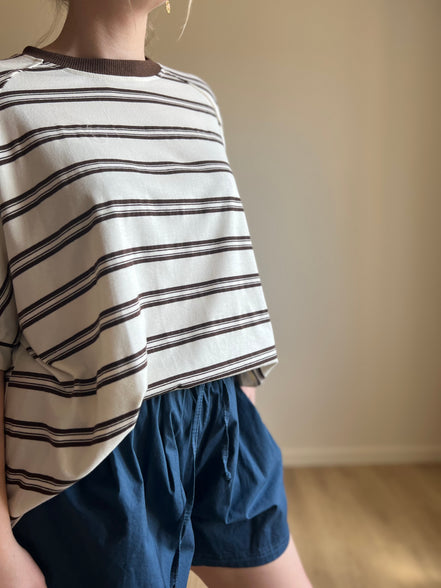 Striped Tee – Brown
