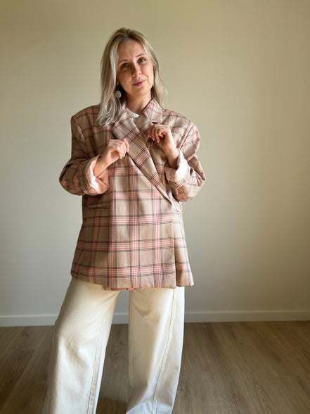 Oversized Blazer beige / pink