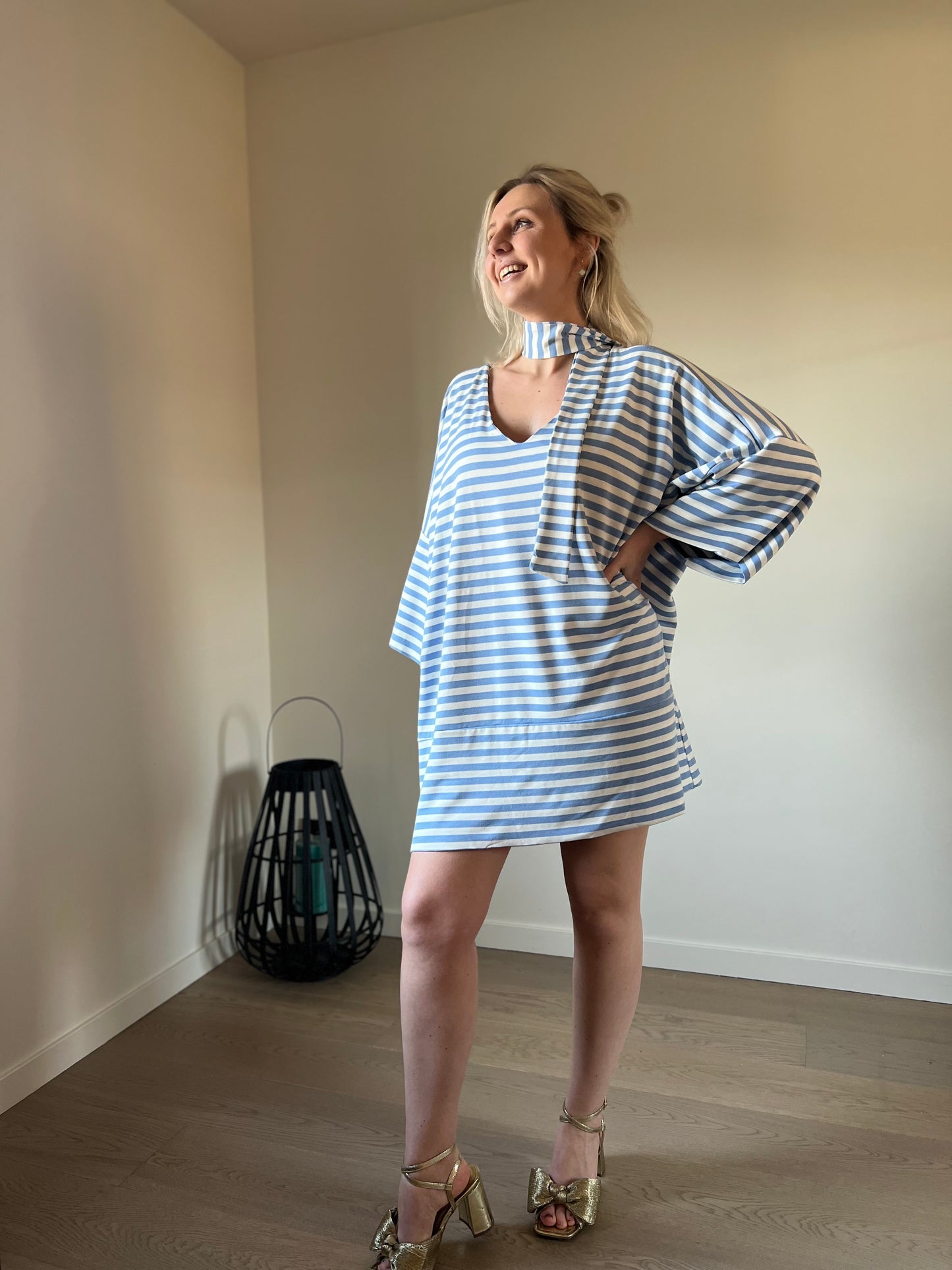 Striped dress blue