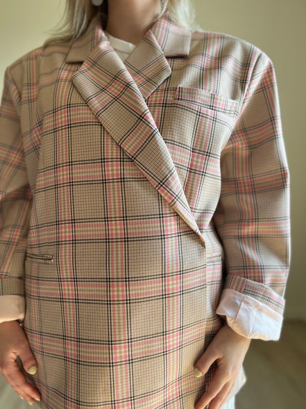 Oversized Blazer beige / pink