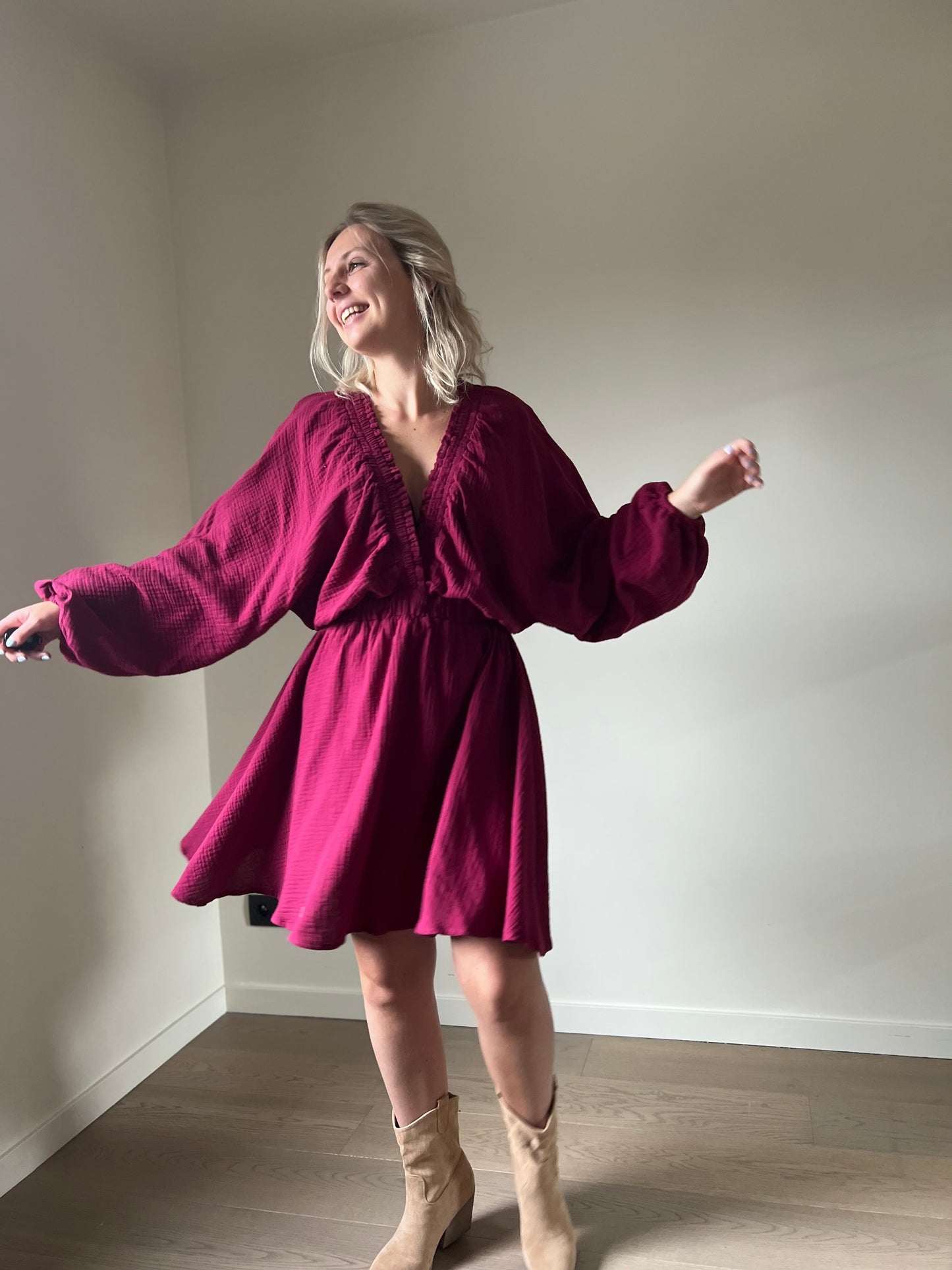 Tetra dress burgundy