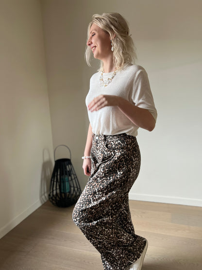 Leopard wide pants