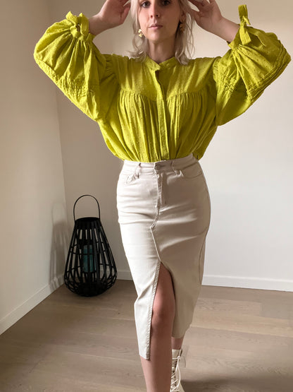 Beige coated skirt