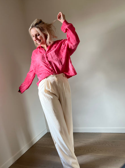 Fuchsia detailed shirt