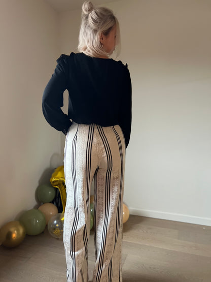 Striped lace pants