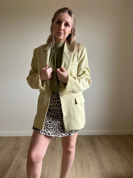 Lace blazer green