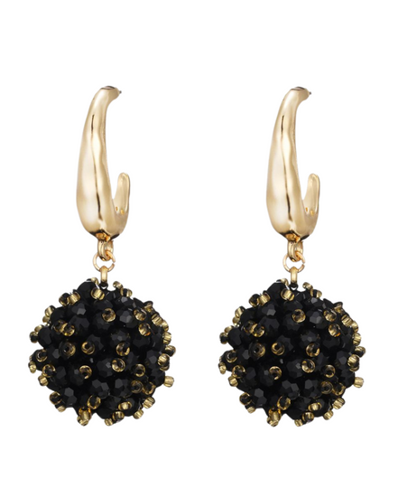 Oorbellen kerstbal zwart