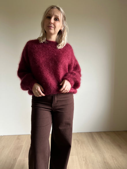 Kid mohair bordeaux knit