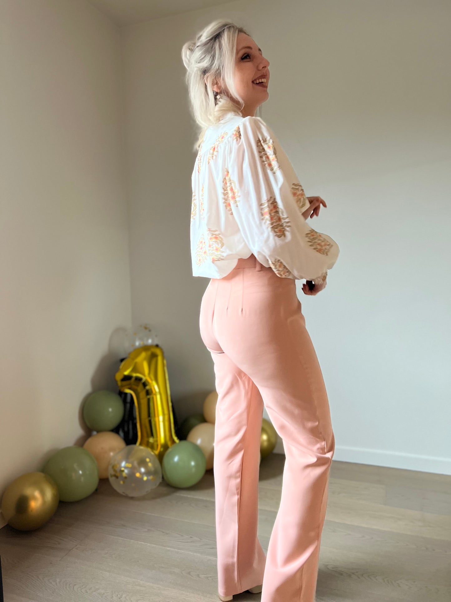 Peach blazer set