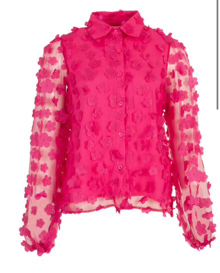 Flower shirt fuchsia