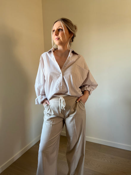 Striped shirt beige