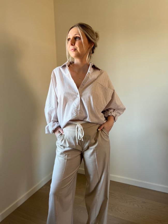 Striped shirt beige