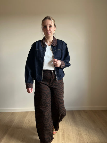 Zebra Barrel Jeans - brown