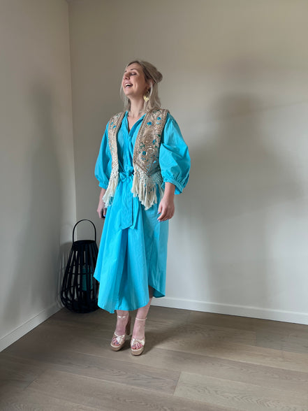 Balloon dress turquoise