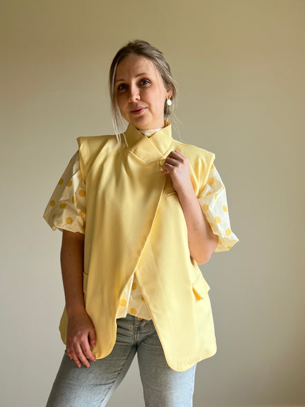 Yellow Sleeveless Blazer