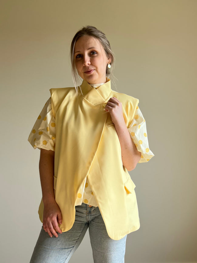 Yellow Sleeveless Blazer