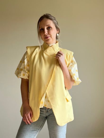 Yellow Sleeveless Blazer