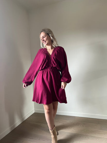 Tetra dress burgundy