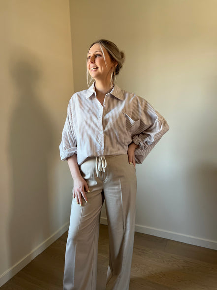 Striped shirt beige